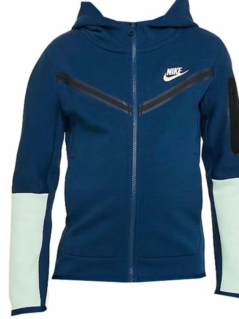 Nike Tech Kids Navy Blue and light blue Zip-Up Hoodie Jacket